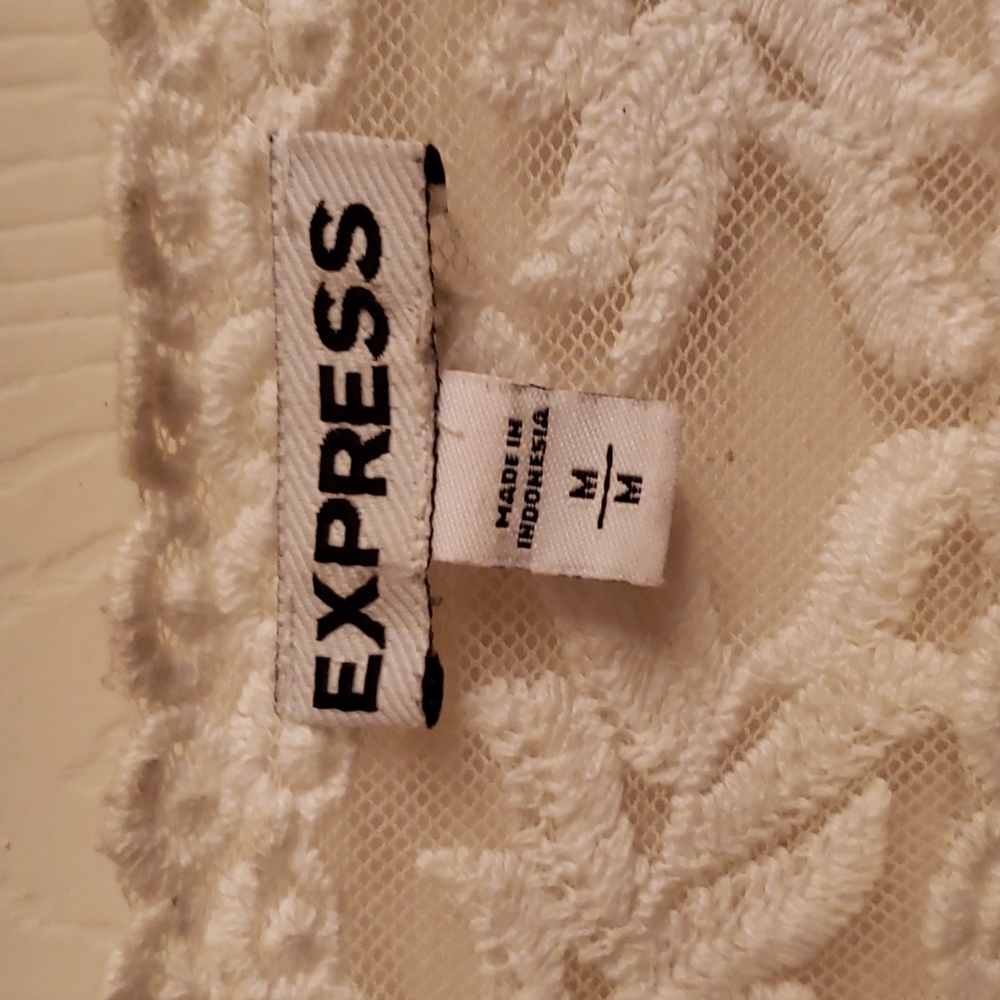 Express Mesh Lace Embroidered  Sheer Top ❤ - Picture 4 of 4